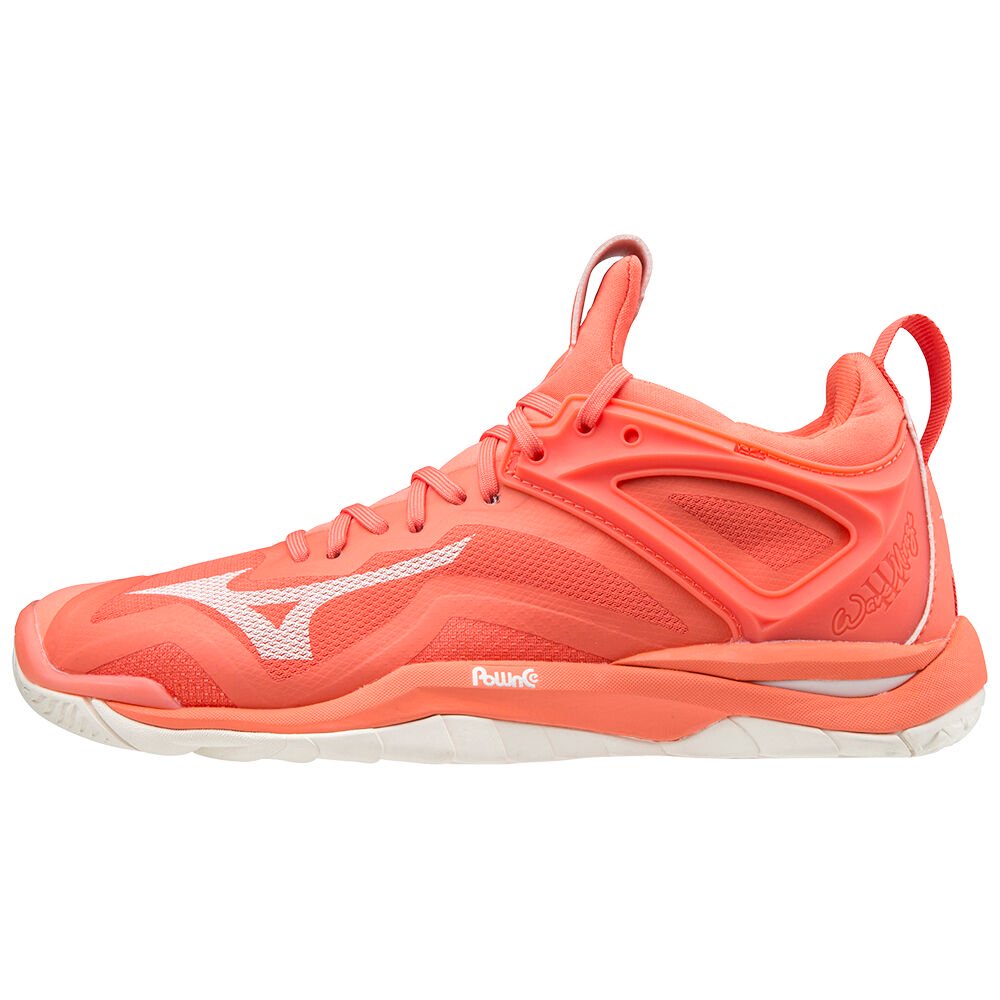 Mizuno Women's Handball Shoes Wave Mirage 3 Coral/white - UROZVFY-13